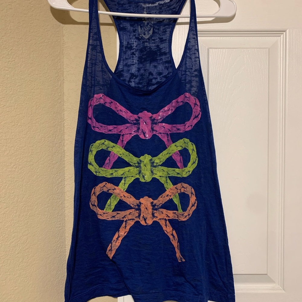 Multicolored Tank Top with Bows and Racerback